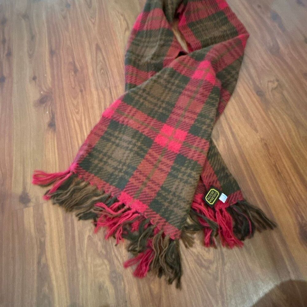 Helena Ruuth vintage scarf Alpaca red brown handmade in Ireland scarf